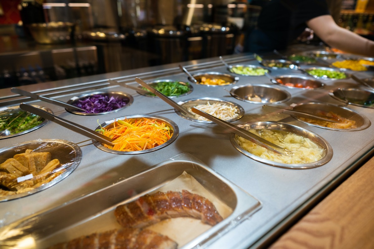 Food buffet in a restaurant close up